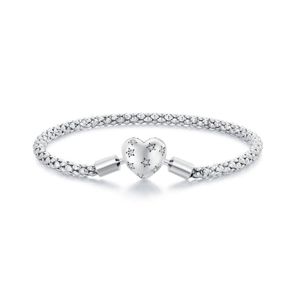 925 Sterling Silver Oxidized Silver Bracelets 17.0 Size with CZ for Women