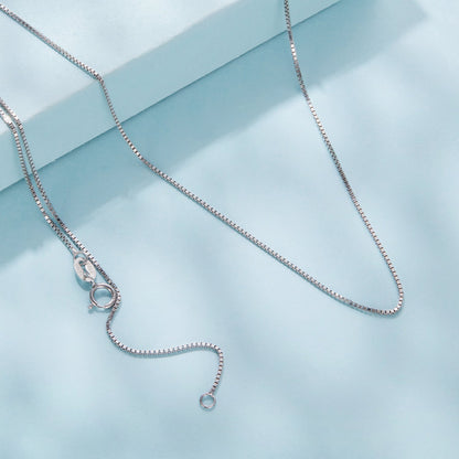 925 Sterling Silver + Plated White Gold Necklace 40cm for Women