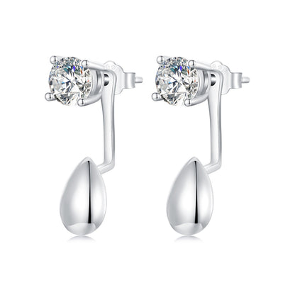 925 Sterling Silver Plated White Gold Earrings with Pavé Setting CZ