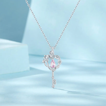 925 Sterling Silver Necklace with CZ in Pavé Setting, 400+50mm Length for Women