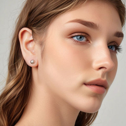 925 Sterling Silver Plated White Gold Earrings