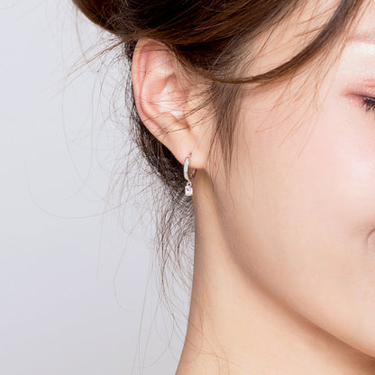 925 Sterling Silver 1.7cm Pavé Setting CZ Earrings