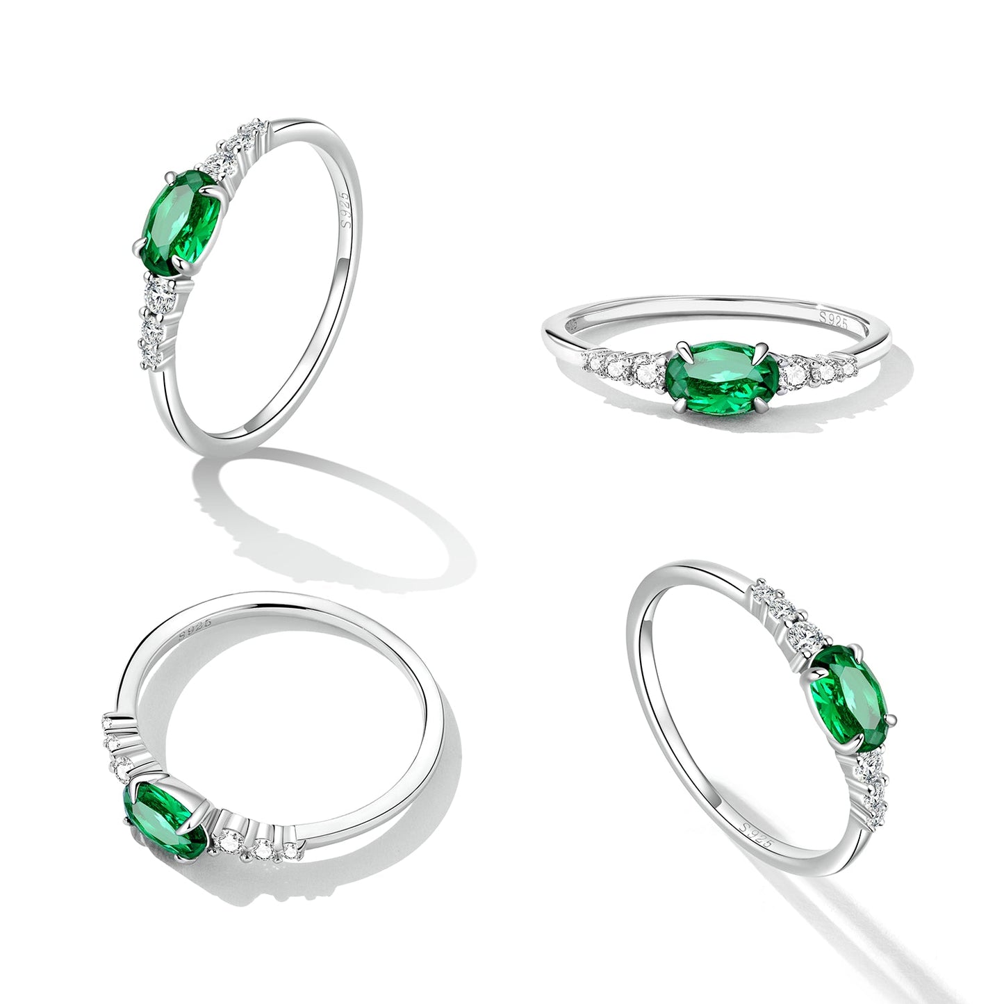 925 Sterling Silver & Platinum Plated 0.1cm CZ Ring for Women - Size 6.0
