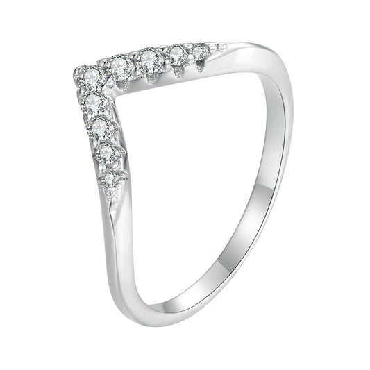 Bague en argent sterling S925 avec moissanite de 1,7 mm pour femmes - Taille 6