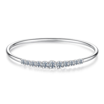925 Sterling Silver & Moissanite White Gold Plated Bracelet with 0.5cm Moissanite for Women