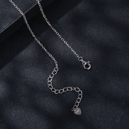 925 Sterling Silver Moissanite Necklace with CZ, 400mm Length, 15x10mm Pendant for Women