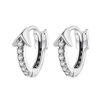 925 Sterling Silver Earrings with Pavé Setting CZ and Oxidized Finish