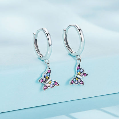 925 Sterling Silver Earrings with Pavé Setting CZ, 2.3*0.95cm, for Women