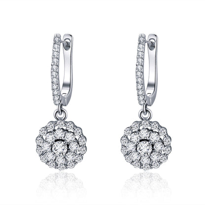 925 Sterling Silver Plated Platinum Pavé Setting CZ Earrings