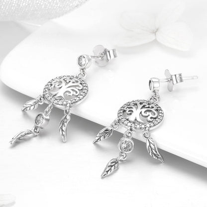 925 Sterling Silver Oxidized Pavé Setting CZ Earrings