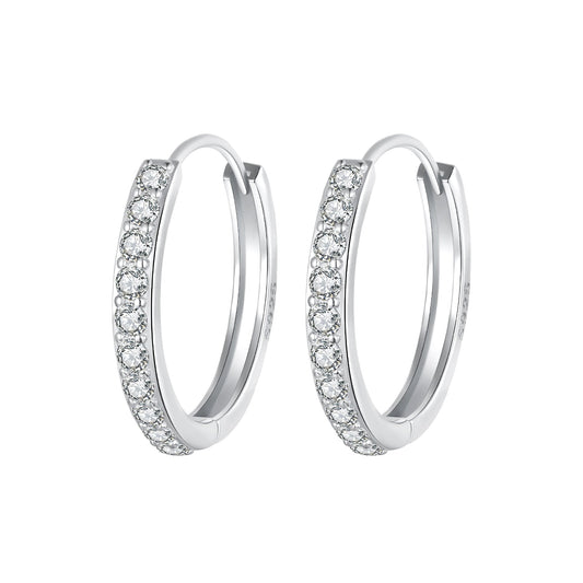 925 Sterling Silver Pavé Setting Gold Plated Earrings for Women