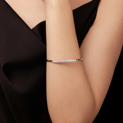 925 Sterling Silver & Moissanite White Gold Plated Bracelet with 0.5cm Moissanite for Women