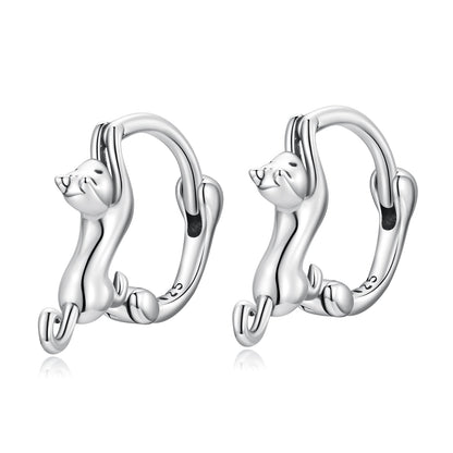 925 Sterling Silver Plated Gold Earrings Size 1.8cm for Women