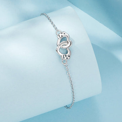 925 Sterling Silver White Gold Plated Chain Bracelet for Women