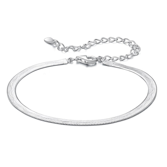 925 Sterling Silver Plated White Gold Bracelet for Unisex