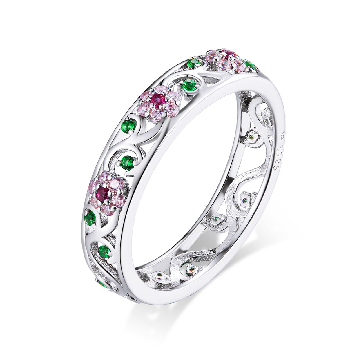925 Sterling Silver Ring with Pavé Setting CZ - Size 6.0