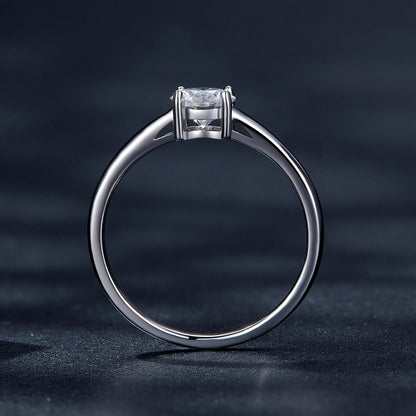 925 Sterling Silver Moissanite Ring 0.6 Carat Size 6 for Women
