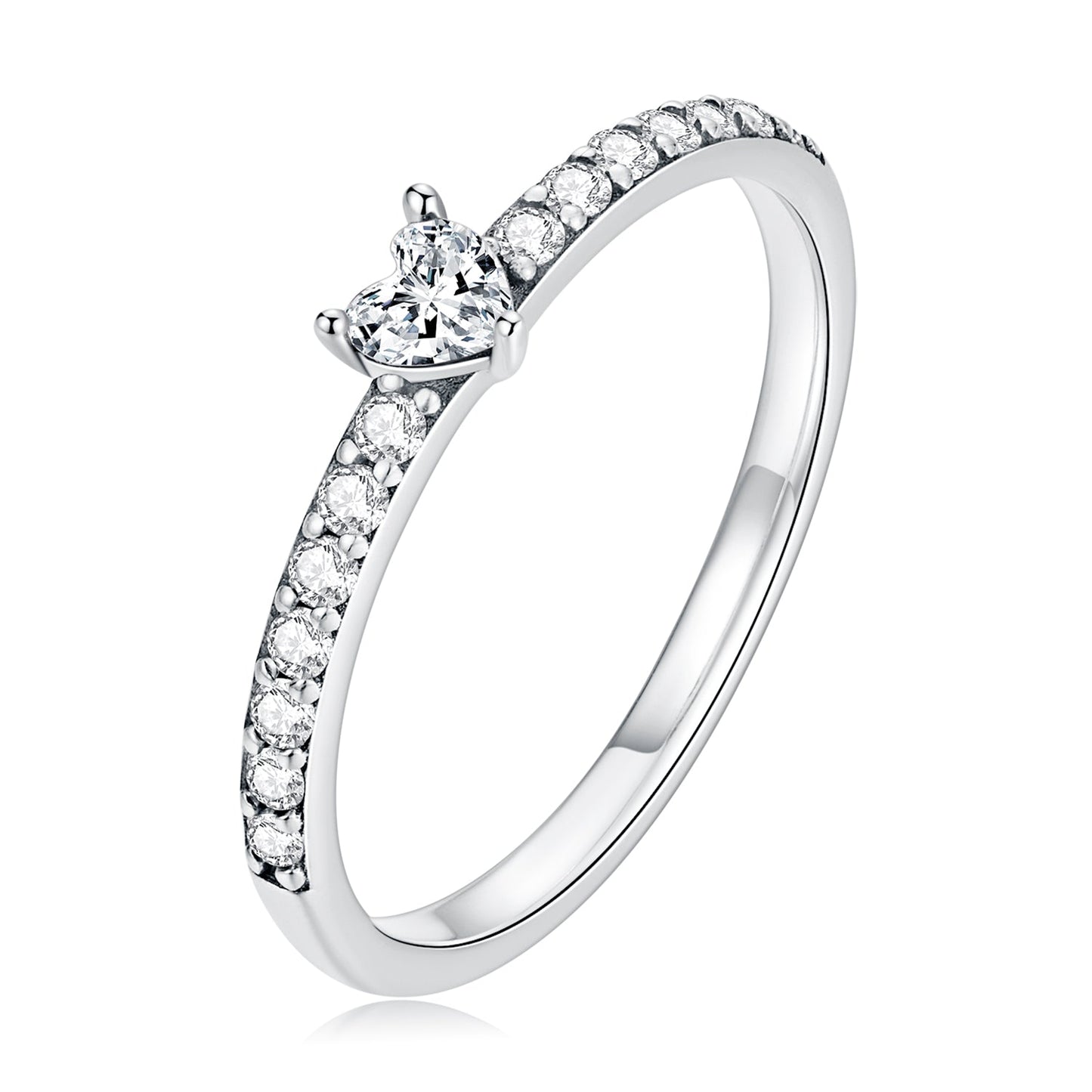 925 Sterling Silver Oxidized Ring with Pavé Setting CZ, Size 6 for Women