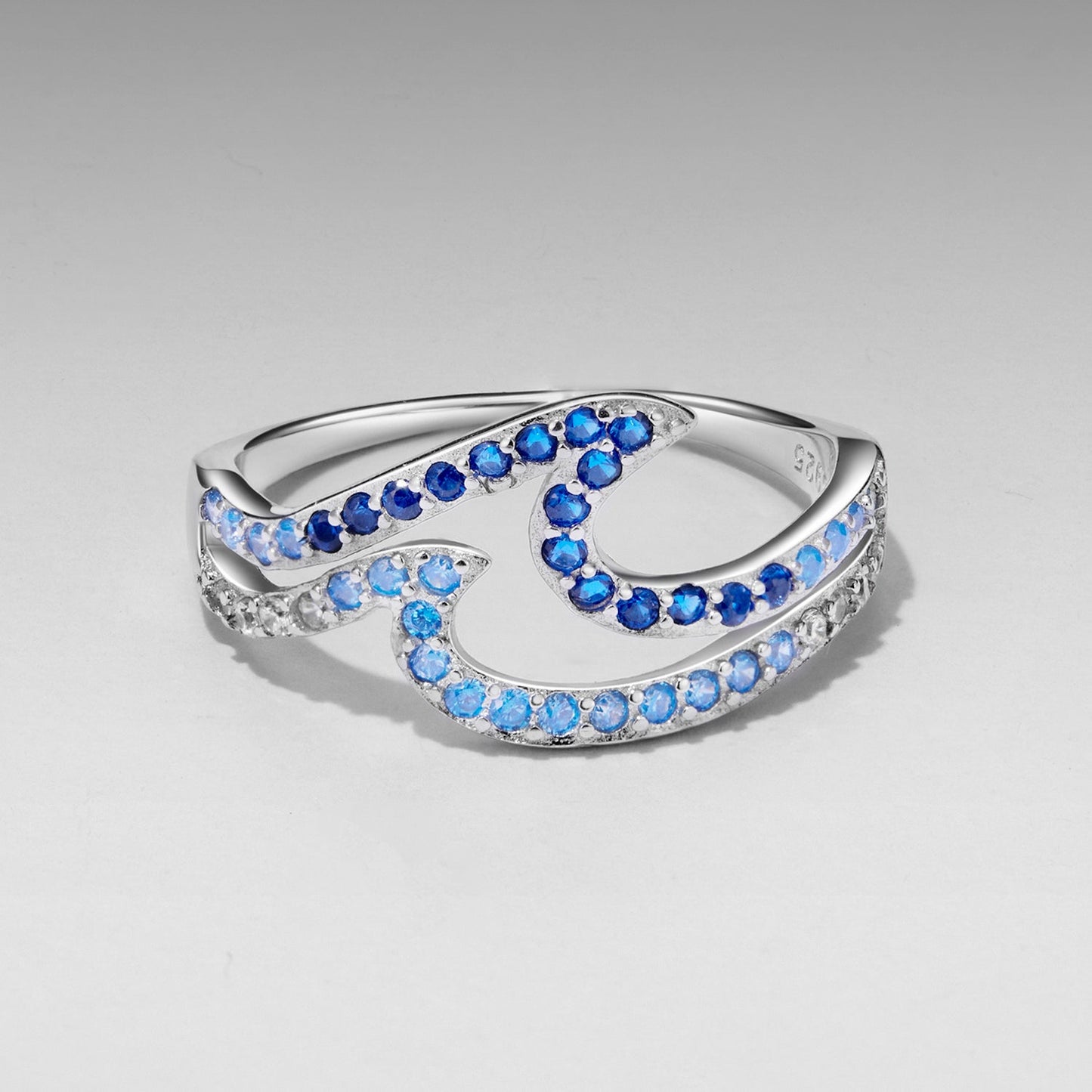 925 Sterling Silver Size 6.0 White Gold Plated CZ Ring for Women