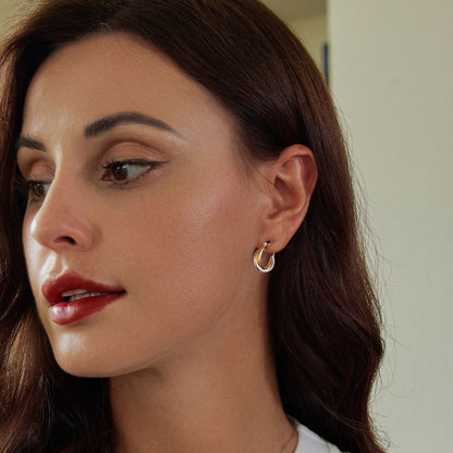 925 Sterling Silver Earrings with Platinum and Gold Plating for Women