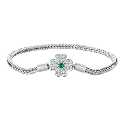 925 Sterling Silver Plated Platinum Bracelet with 3mm Rope for Women