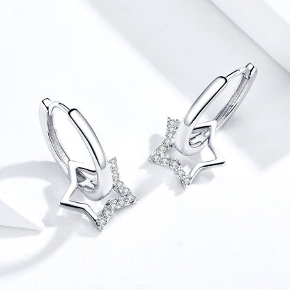 S925 Sterling Silver Plated Platinum CZ Earrings for Women