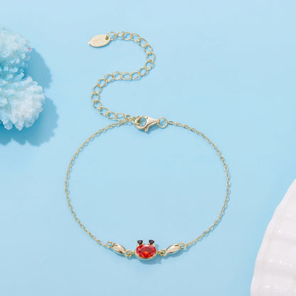 925 Sterling Silver Gold Plated CZ Bracelet 15+6cm for Women