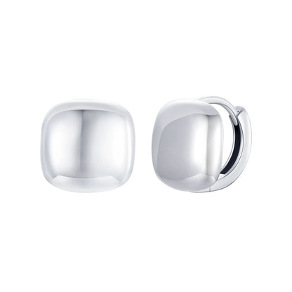 925 Sterling Silver Plated White Gold 10mm Earrings for Women