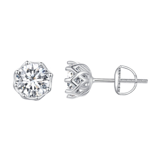 925 Sterling Silver Moissanite 0.5 Carat Earrings for Women