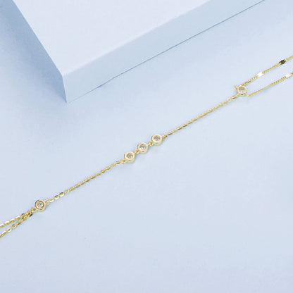 925 Sterling Silver White Gold Plated Adjustable Bracelet for Women