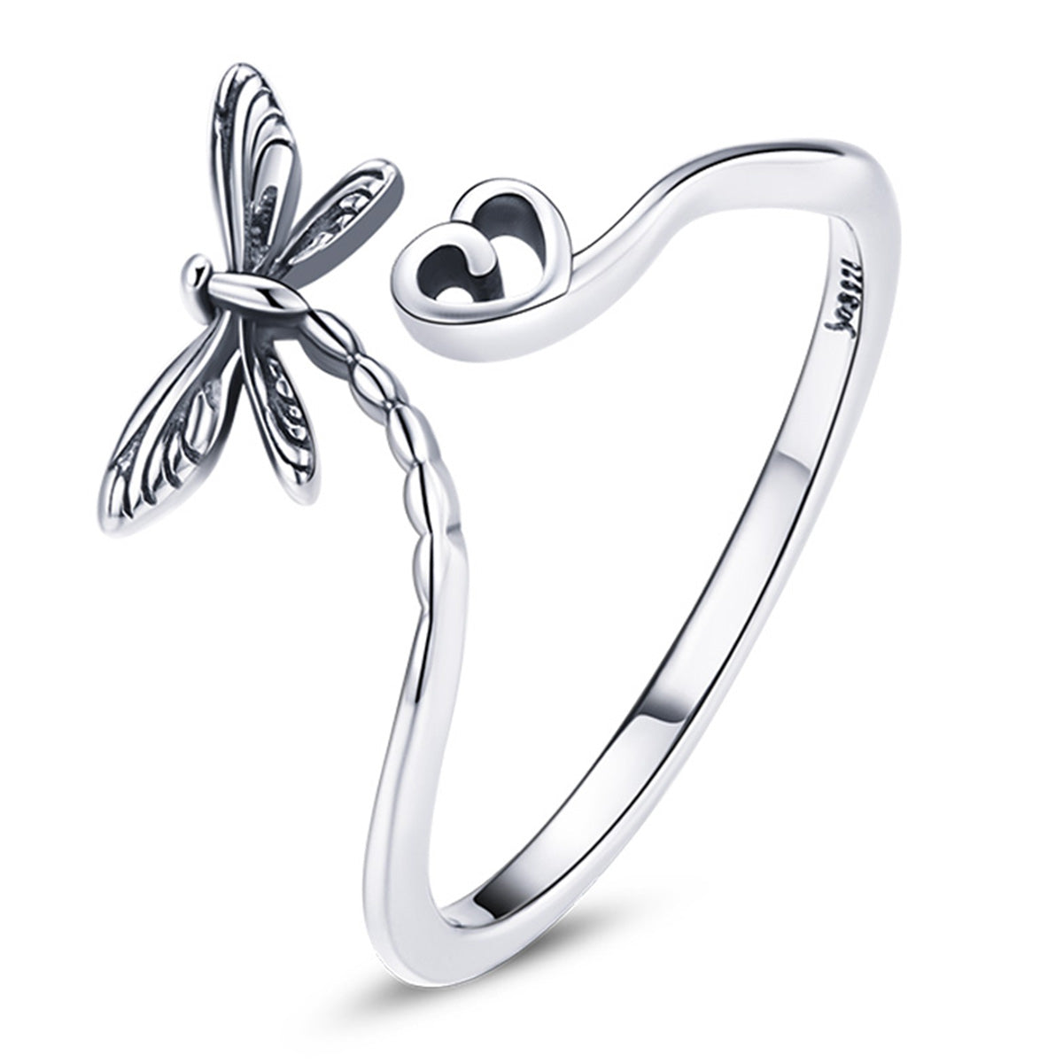925 Sterling Silver Dragonfly Ring for Women