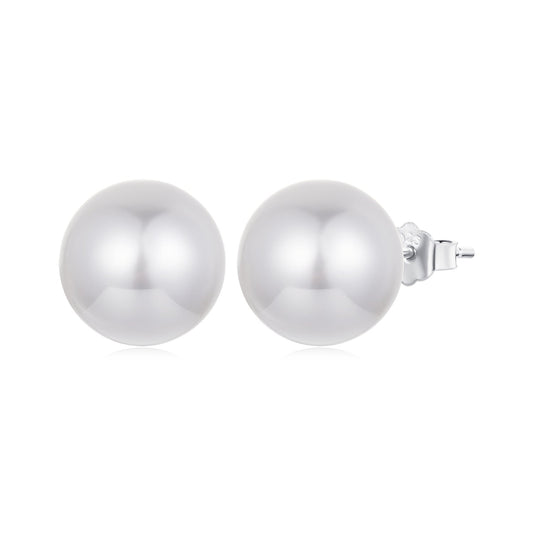925 Sterling Silver Earrings with Quality Shell Pearl in White Gold Plating for Women