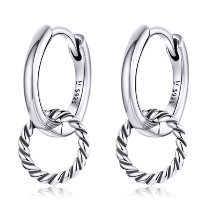 925 Sterling Silver & Oxidized Silver Earrings for Women