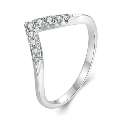 S925 Sterling Silver Moissanite 1.7mm Ring for Women - Size 6