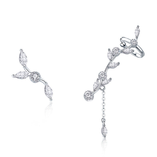 925 Sterling Silver Earrings with Platinum Plating and CZ for Women