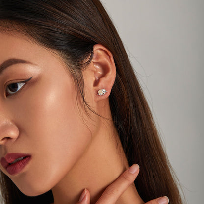 925 Sterling Silver Enamel Oxidized Earrings for Women, 0.7*1.2cm