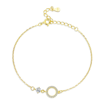 925 Sterling Silver Adjustable Bracelet with Pavé Set CZ for Women