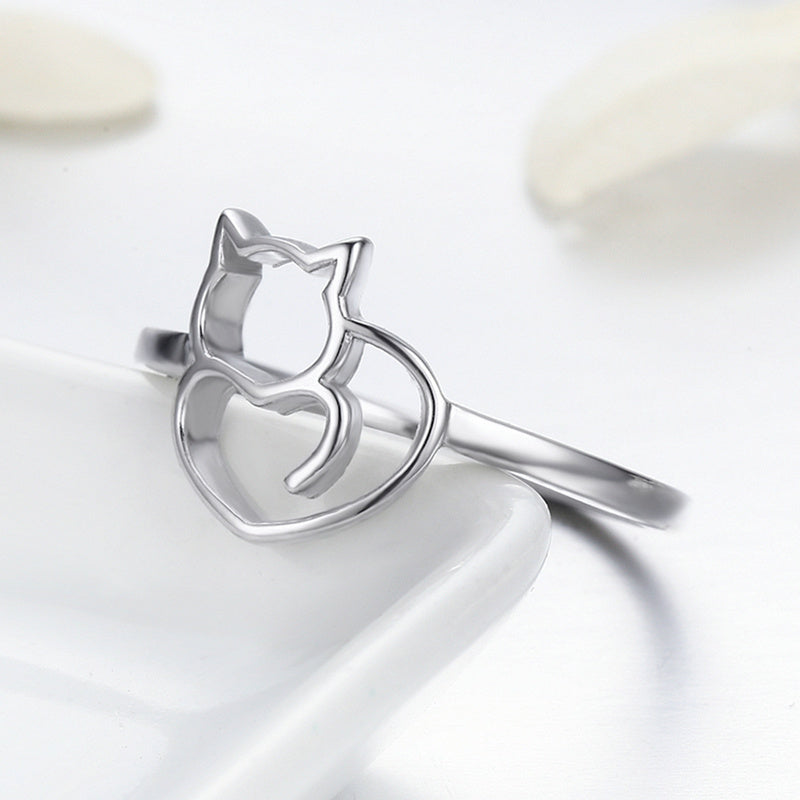 925 Sterling Silver Ring Size 5.0 with Platinum Plating for Women