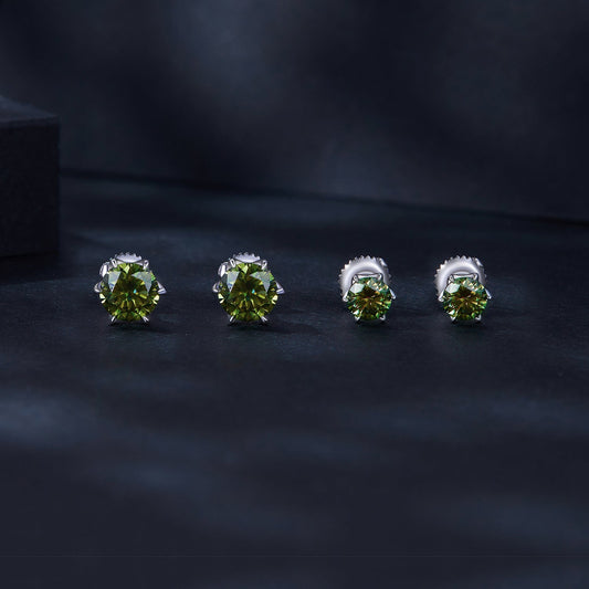 925 Sterling Silver Moissanite 1.00 Carat Earrings Size 7.0mm for Women