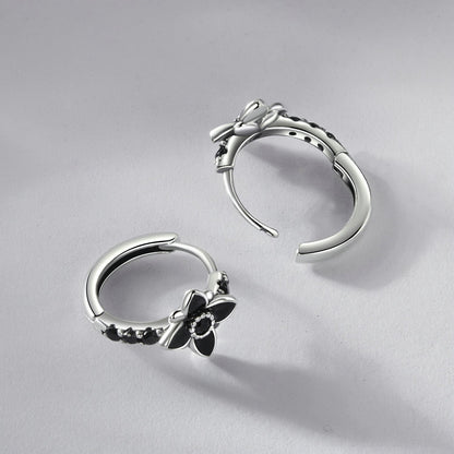 925 Sterling Silver Enamel and CZ Earrings for Women