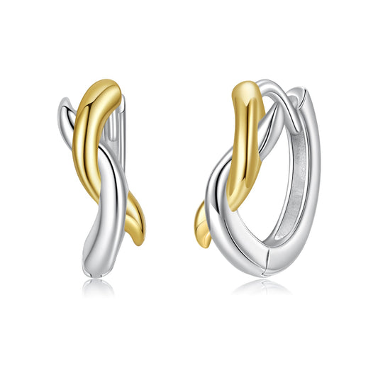 Boucles d'oreilles en argent sterling 925 plaqué or blanc