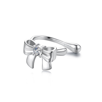 925 Sterling Silver Moissanite 0.1ct Earrings with White Gold Plating for Women