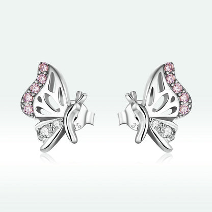 925 Sterling Silver Earrings with CZ in Pavé Setting