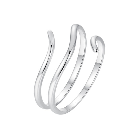 925 Sterling Silver Oxidized Silver Adjustable Ring for Men