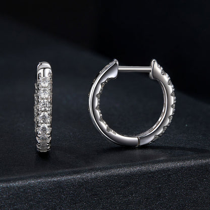 925 Sterling Silver 0.023 Carat Moissanite Earrings for Women