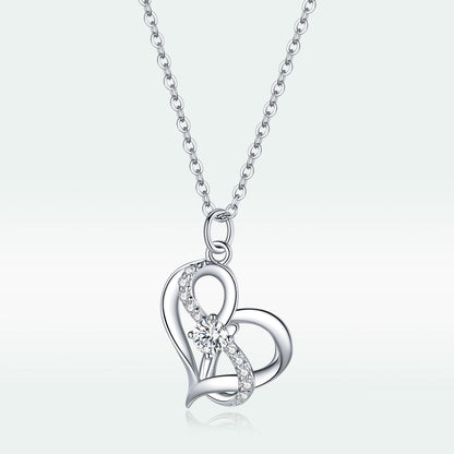 925 Sterling Silver Adjustable CZ Pendant Necklace