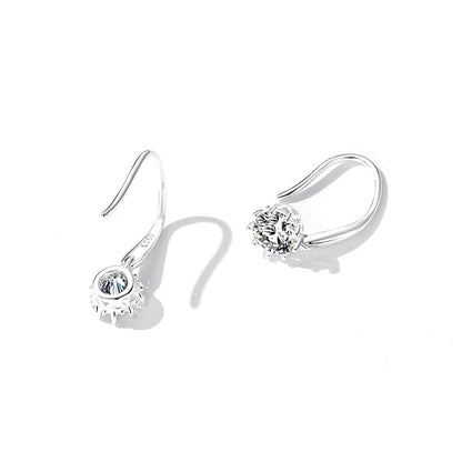 925 Sterling Silver Earrings with Pavé Setting and Platinum Plating