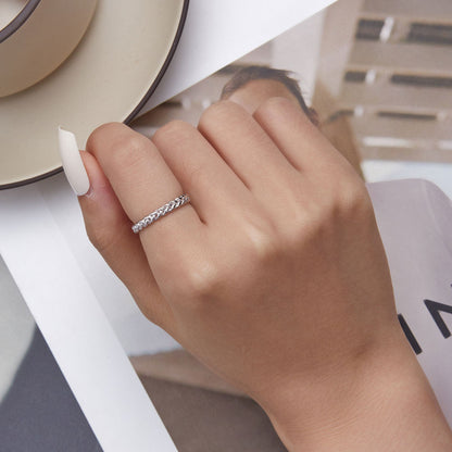 925 Sterling Silver Plated Platinum Ring Size 6 for Women