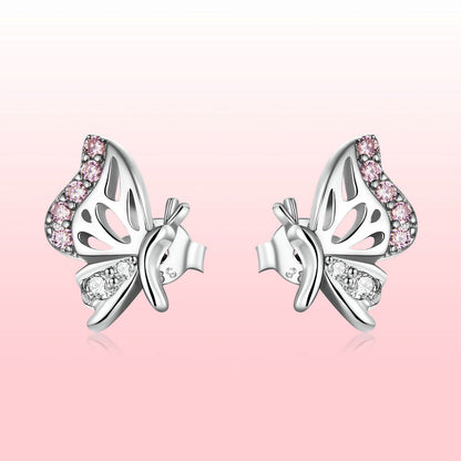 925 Sterling Silver Earrings with CZ in Pavé Setting