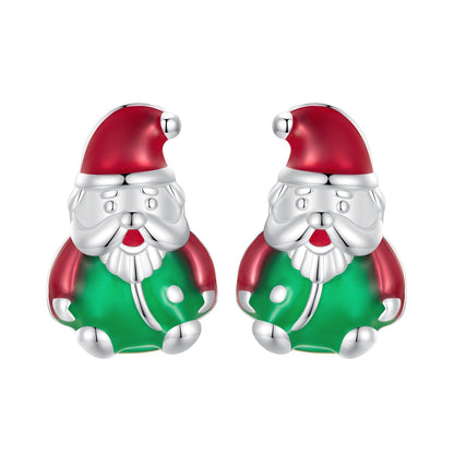 925 Sterling Silver 11*7mm Enamel Process Earrings